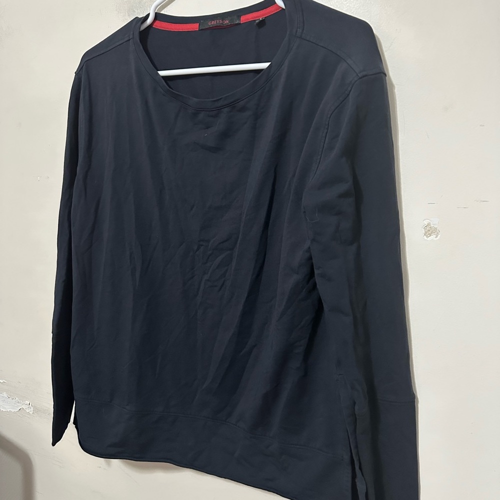 Greyson Women's Navy Long Sleeve Pima Cotton Blend Performance Top Size Small - Picture 3 of 15